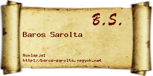 Baros Sarolta névjegykártya