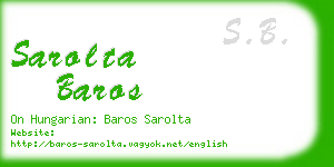 sarolta baros business card
